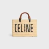 Panier CELINE Paris en raphia et cuir de veau Panier CELINE Paris en raphia et cuir de veau