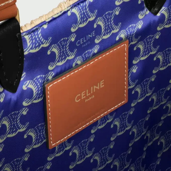 Panier CELINE Paris en raphia et cuir de veau Panier CELINE Paris en raphia et cuir de veau