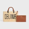 Panier CELINE Paris en raphia et cuir de veau Panier CELINE Paris en raphia et cuir de veau