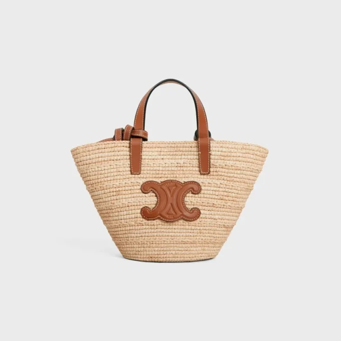 Panier Classic CELINE Nano Supple en raphia et cuir de veau Panier Classic CELINE Nano Supple en raphia et cuir de veau
