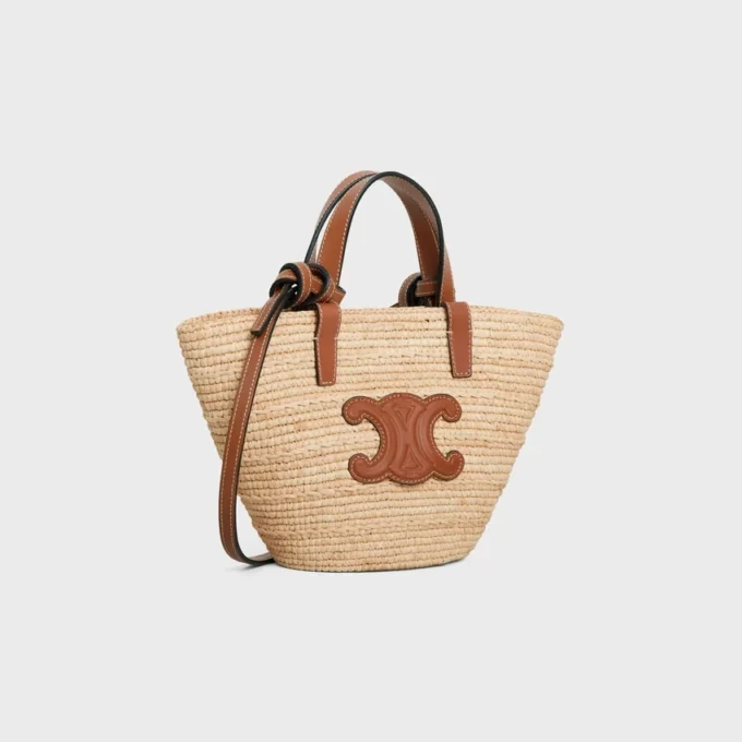 Panier Classic CELINE Nano Supple en raphia et cuir de veau Panier Classic CELINE Nano Supple en raphia et cuir de veau
