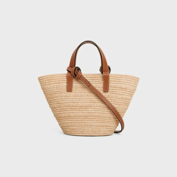 Panier Classic CELINE Nano Supple en raphia et cuir de veau Panier Classic CELINE Nano Supple en raphia et cuir de veau