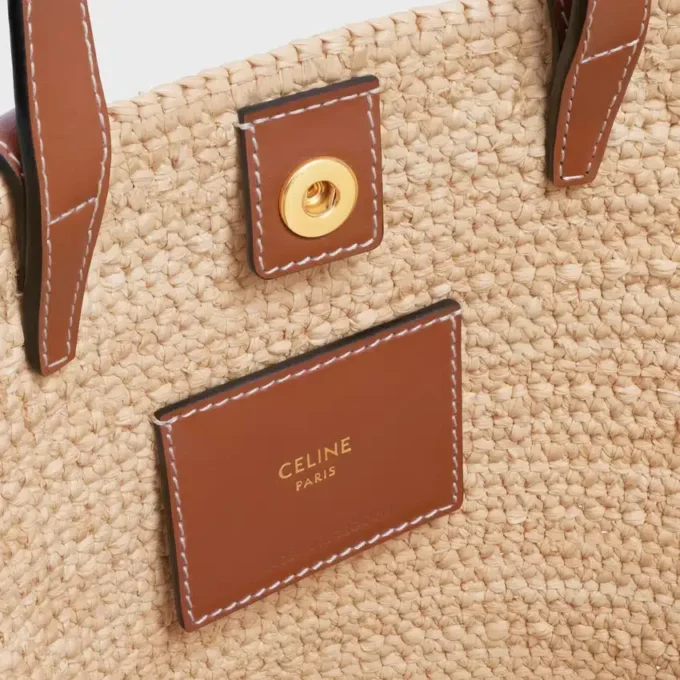 Panier Classic CELINE Nano Supple en raphia et cuir de veau Panier Classic CELINE Nano Supple en raphia et cuir de veau