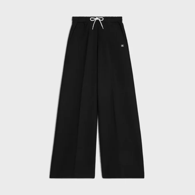 Pantalon de survêtement évasé en molleton de coton Pantalon de survêtement évasé en molleton de coton