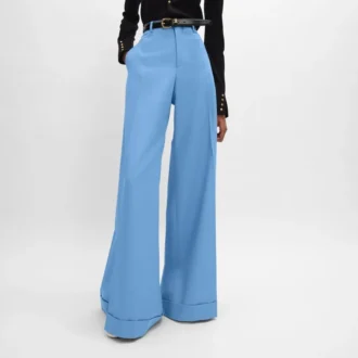 Pantalon Long Docks en laine à chevrons