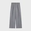 Pantalon à plis en flanelle de cachemire Pantalon à plis en flanelle de cachemire