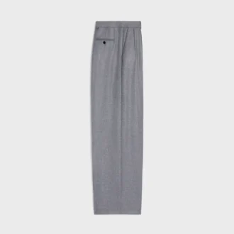 Pantalon à plis en flanelle de cachemire