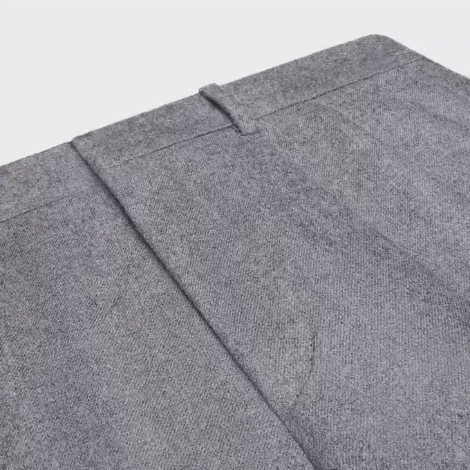 Pantalon à plis en flanelle de cachemire Pantalon à plis en flanelle de cachemire