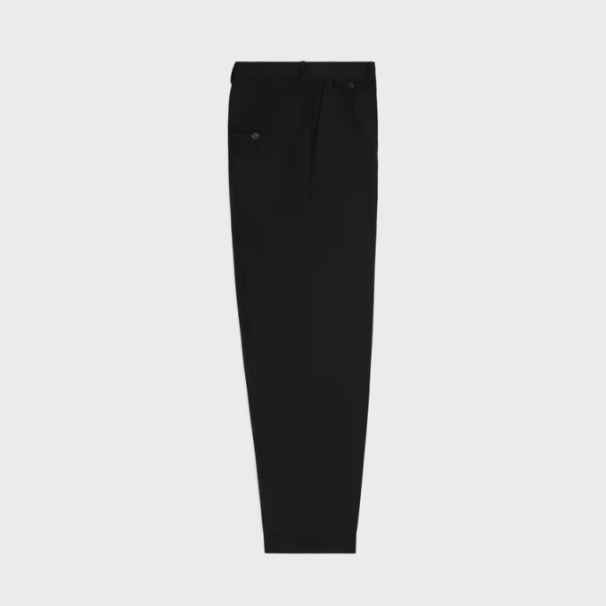 Pantalon à plis en gabardine de laine Pantalon à plis en gabardine de laine