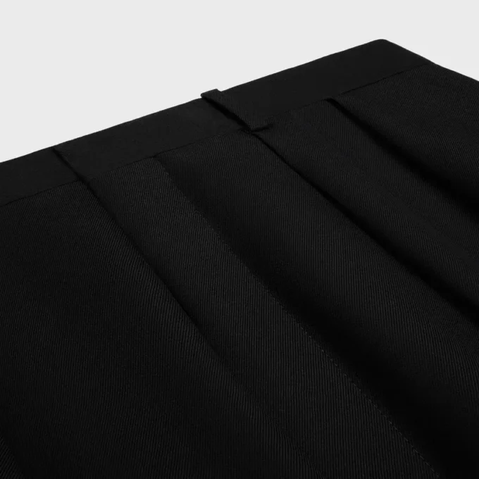 Pantalon à plis en gabardine de laine Pantalon à plis en gabardine de laine
