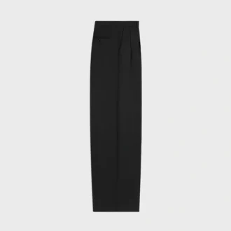 Pantalon à plis en gabardine de laine légère