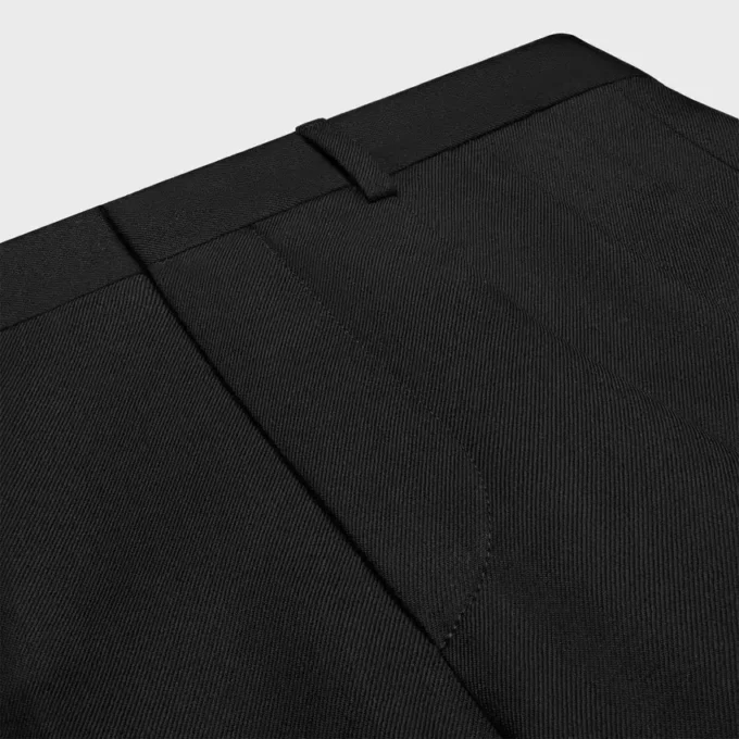 Pantalon à plis en gabardine de laine légère