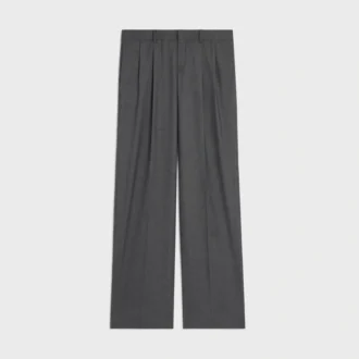 Pantalon à plis en toile de cachemire