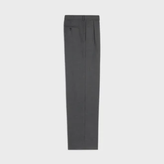 Pantalon à plis en toile de cachemire