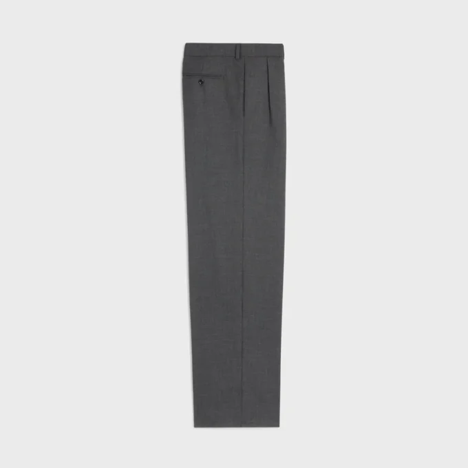 Pantalon à plis en toile de cachemire Pantalon à plis en toile de cachemire