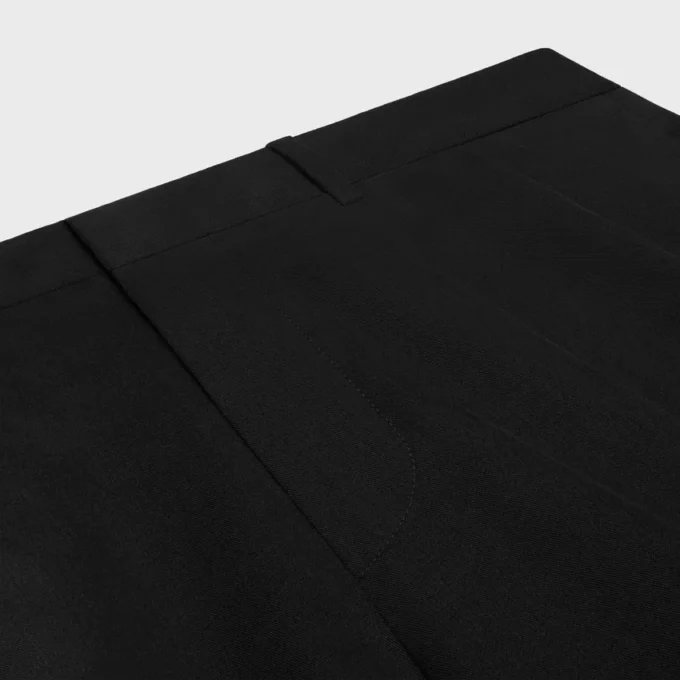 Pantalon à plis en toile de coton