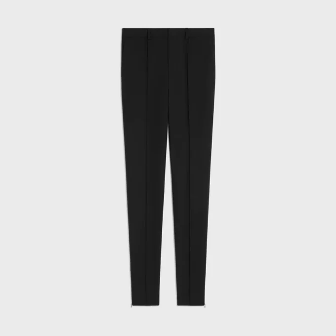 Pantalon slim en gabardine de laine stretch