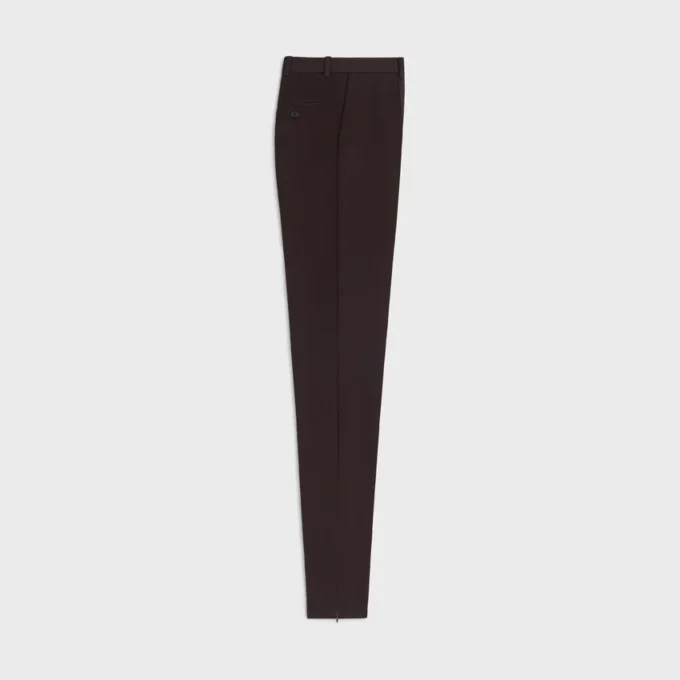 Pantalon slim en gabardine de laine stretch
