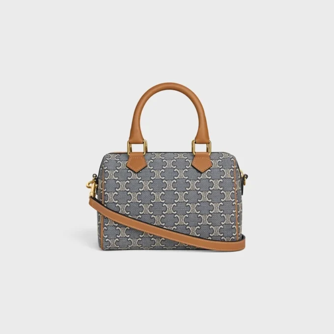 Petit Boston en jacquard Triomphe et cuir de veau Petit Boston en jacquard Triomphe et cuir de veau