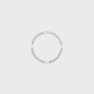 Petit bracelet gourmette Triomphe en laiton avec finition rhodiée
