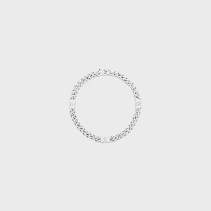 Petit bracelet gourmette Triomphe en laiton avec finition rhodiée Petit bracelet gourmette Triomphe en laiton avec finition rhodiée