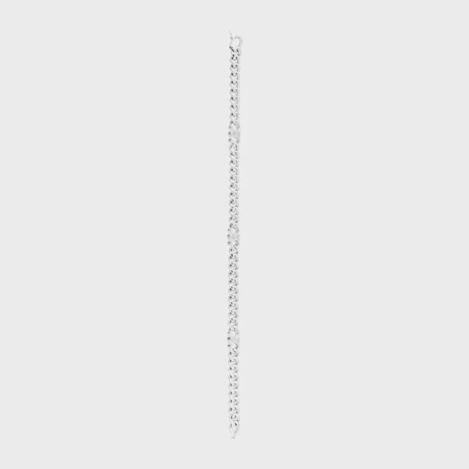 Petit bracelet gourmette Triomphe en laiton avec finition rhodiée Petit bracelet gourmette Triomphe en laiton avec finition rhodiée