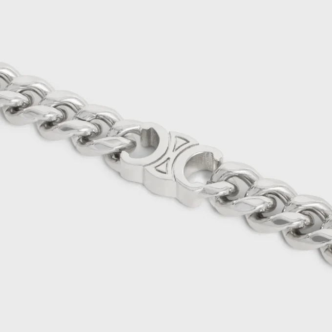 Petit bracelet gourmette Triomphe en laiton avec finition rhodiée Petit bracelet gourmette Triomphe en laiton avec finition rhodiée