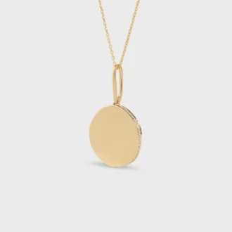 Petit collier Médaille CELINE en or jaune et diamants