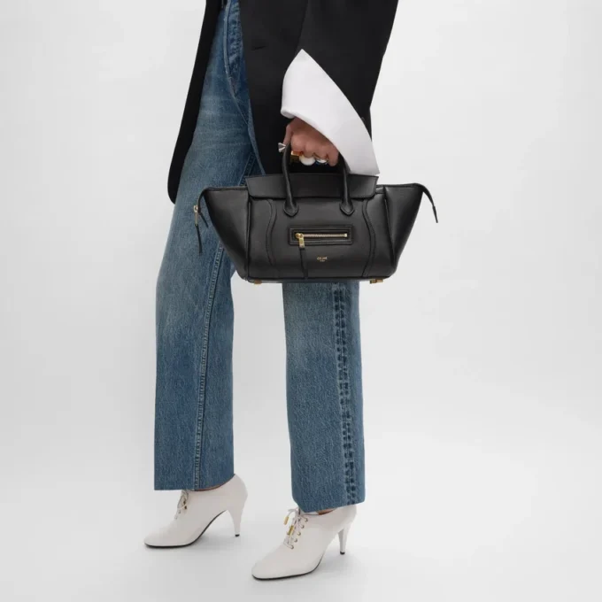 Petit Luggage en cuir de veau grainé