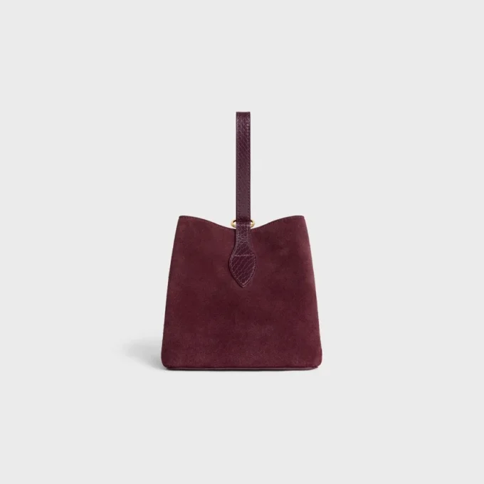 Petit modèle ambré en cuir de veau suédé et effet python Petit modèle ambré en cuir de veau suédé et effet python