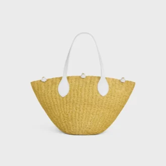 Petit panier « Triomphe » en sisal et cuir de veau