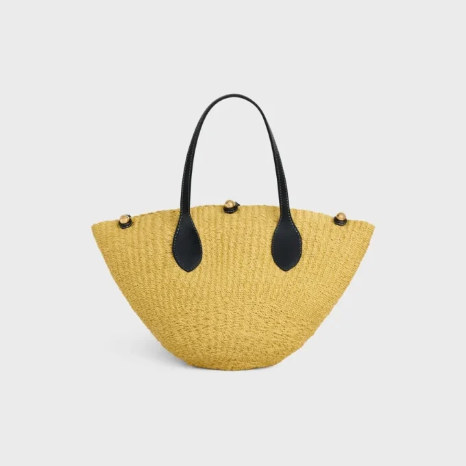 Petit panier « Triomphe » en sisal et cuir de veau