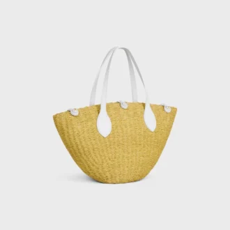Petit panier « Triomphe » en sisal et cuir de veau