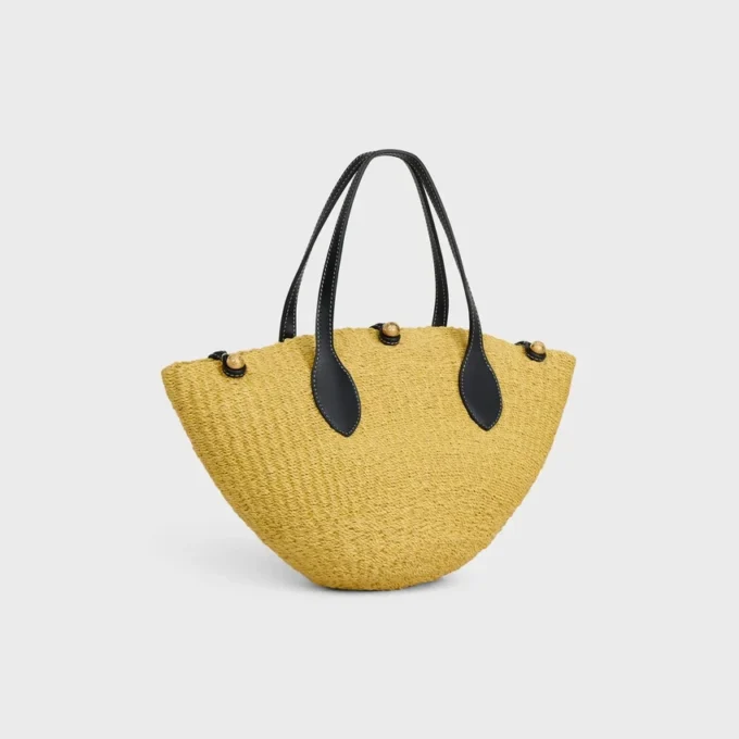 Petit panier « Triomphe » en sisal et cuir de veau