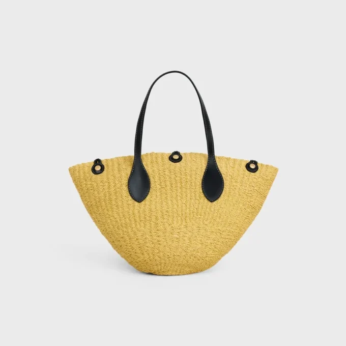 Petit panier « Triomphe » en sisal et cuir de veau