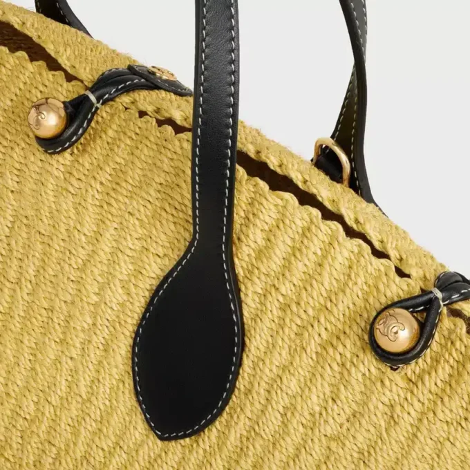 Petit panier « Triomphe » en sisal et cuir de veau