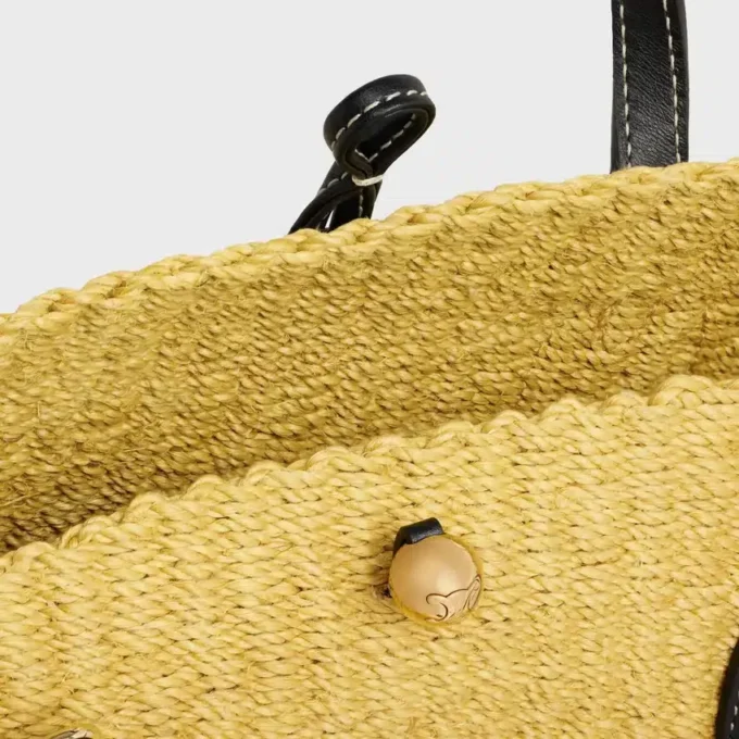 Petit panier « Triomphe » en sisal et cuir de veau