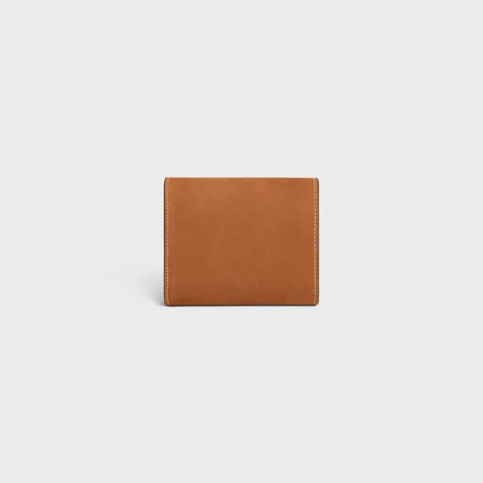Petit portefeuille à rabat Triomphe en cuir de veau nubuck Petit portefeuille à rabat Triomphe en cuir de veau nubuck