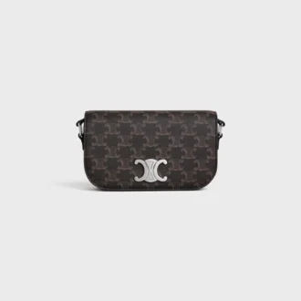 Petit sac à bandoulière Triomphe en Triomphe Canvas et cuir de veau