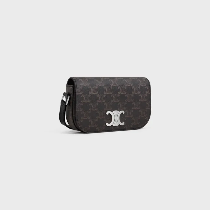 Petit sac à bandoulière Triomphe en Triomphe Canvas et cuir de veau Petit sac à bandoulière Triomphe en Triomphe Canvas et cuir de veau