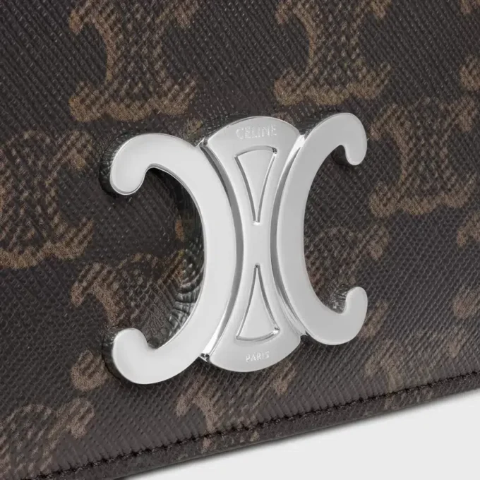 Petit sac à bandoulière Triomphe en Triomphe Canvas et cuir de veau Petit sac à bandoulière Triomphe en Triomphe Canvas et cuir de veau