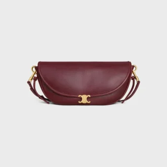 Petit sac Halfmoon Soft Triomphe en cuir d&rsquo;agneau souple et brillant
