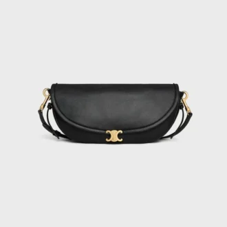 Petit sac Halfmoon Soft Triomphe en cuir d&rsquo;agneau souple et brillant