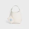 Petit sac hobo en cuir de veau souple et lisse