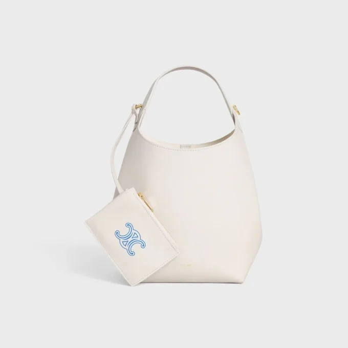 Petit sac hobo en cuir de veau souple et lisse