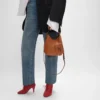 Petit sac hobo en cuir de veau souple et lisse