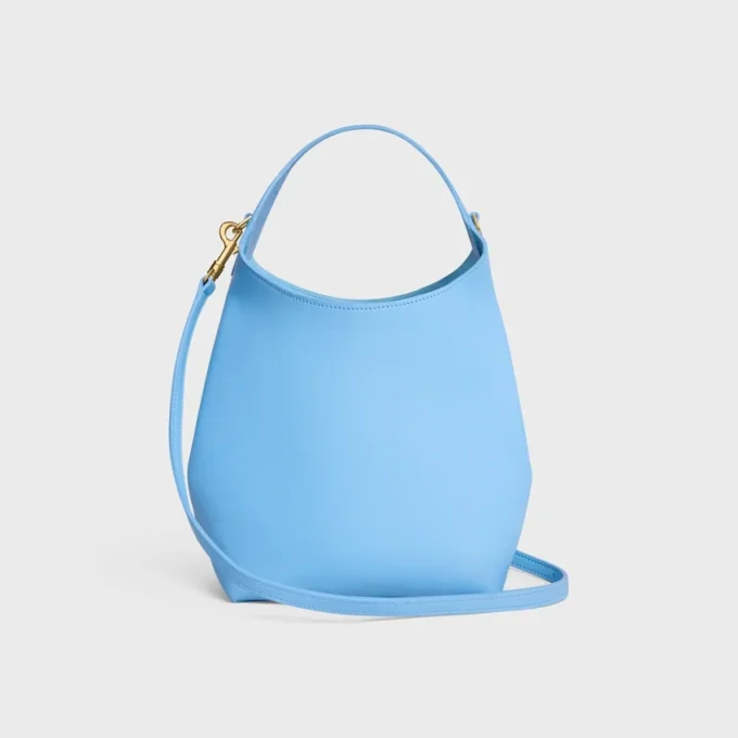 Petit sac hobo en cuir de veau souple et lisse