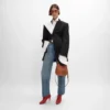 Petit sac hobo en cuir de veau souple et lisse