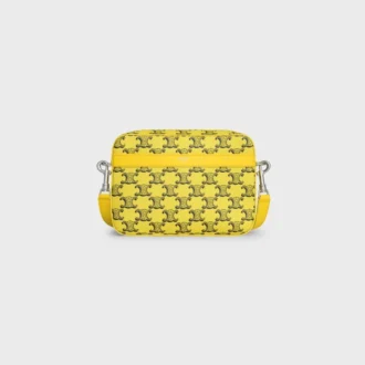 Petit sac messager en Triomphe Canvas et cuir de veau