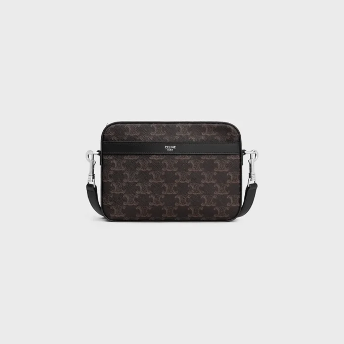 Petit sac messager en Triomphe Canvas et cuir de veau Petit sac messager en Triomphe Canvas et cuir de veau